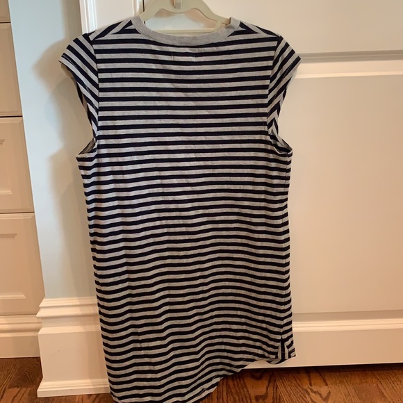 Navy and grey striped tshirt dress - Picture 2 of 3